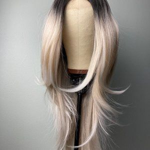 Black Roots Blonde Lace Wig